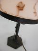 Jugendstil Art Deco Leuchte Tischlampe Weiß Marmoriert Glas Sehr SchÖn Alt Antik 1890-1919, Jugendstil Bild 3
