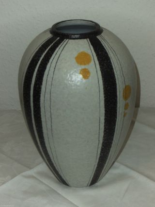 Große Ruscha Mid Century Vase Dekor Domino 50er J.  Handgemalt Bild