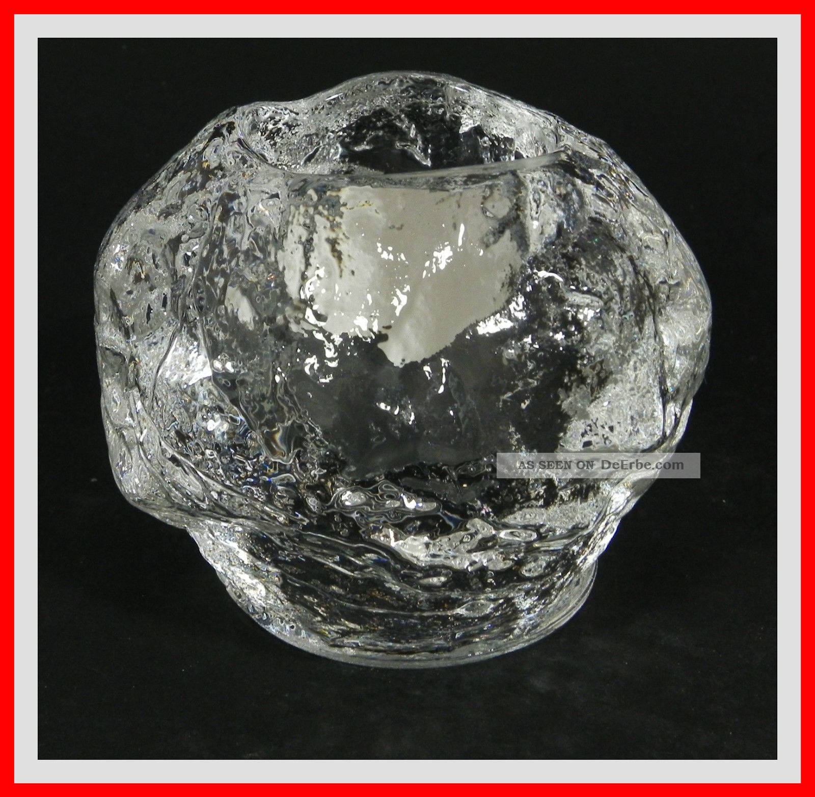 Kosta Boda Teelichthalter Snowball Design Ann Wärff Sweden Crystal Kristall Glas 1970-1979 Bild