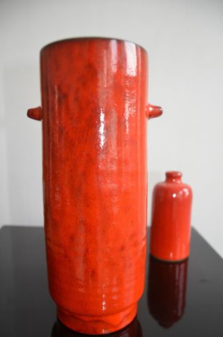 70er Keramik Vasen Rot Panton Design Sammlung Haushaltsauflösung Von Art Deco - Z Bild