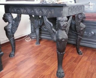 Alter Antiker Tisch Löwenfüsse Geschnitzt Gründerzeit Löwen Antik Bild