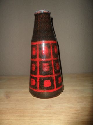 Vase Wächtersbach Fat Lava Keramik 70er Jahre Braun Orangerot Gez. Bild