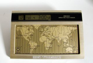 Seiko Ek 401 G Weltzeituhr Vintage World Time Touch Sensor 80er Rare Bild