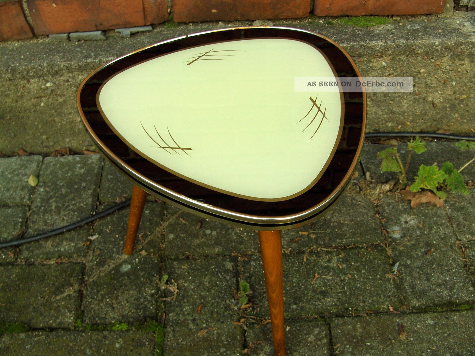Beistelltisch/blumenhocker 50er Jahre/rockabilly Mit Glasplatte Tisch 1950-1959 Bild