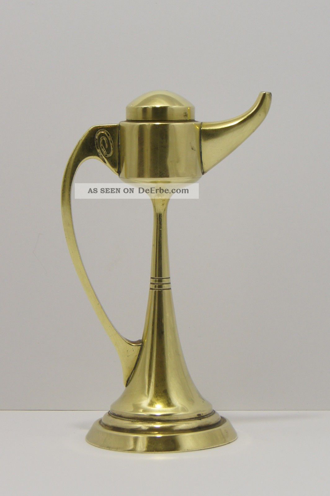 Schöne Antike Jugendstil Öllampe Messing Um 1900 Messing Bild