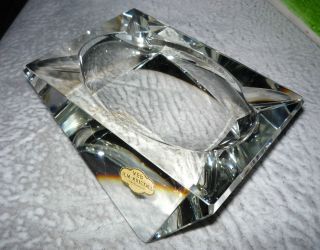 Veb Ilm Kristall Aschenbecher Ashtray Handschliff Klarglas Art Deco Selten Rar Bild