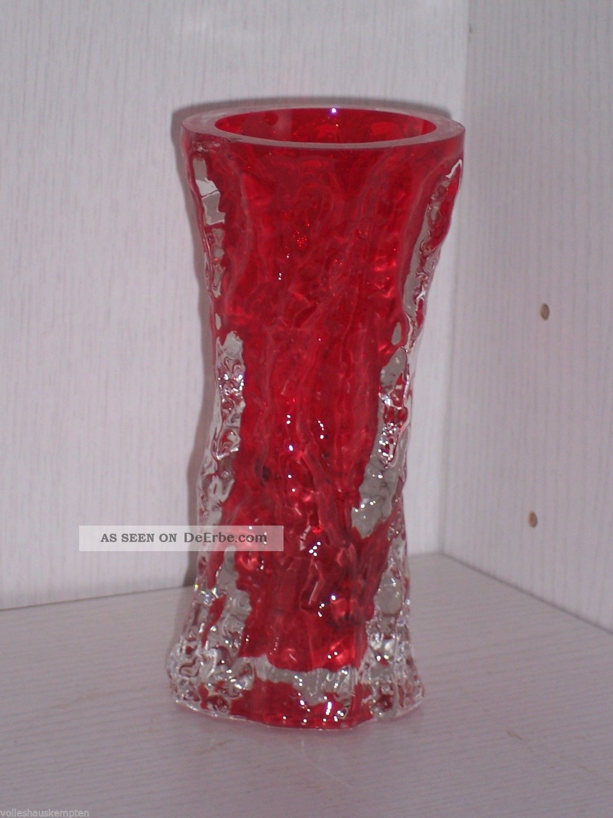 ältere Vase Rot / Weiss Aus Schwerem Glas Murano ? Wmf Ikora? Dekorglas Bild