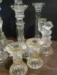 8 - Tlg.  Konvolut Alte Kerzenleuchter Kerzenständer Glas Pressglas Alter Unbekannt Kristall Bild 2