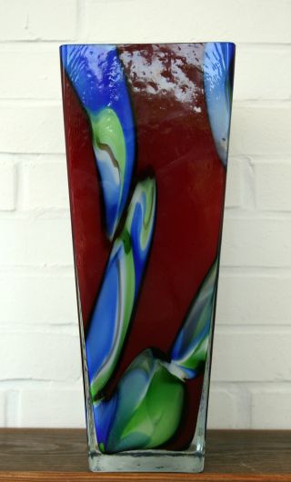 Schwere Bodenvase - Murano - Bunt - 40 Cm Hoch - Überfangglas Bild