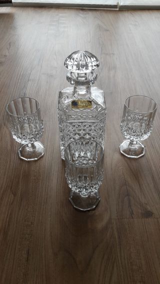 Bleikristall Karaffe Whisky,  3 Gläser,  Tritschler Winterhalder Bild
