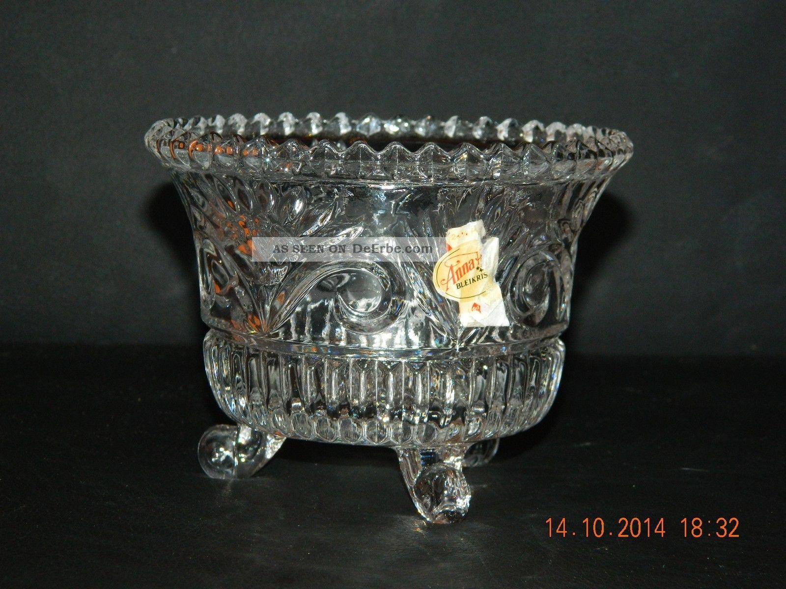 Eine Bleikristall Schale Mit Füßen Von Anna Hütte,  Vintage,  Loft Dekorglas Bild