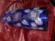 Bleikristall - Vase,  Überfang Königsblau,  Handschliff,  Bodenvase,  32 Cm,  Sehr Schwer Dekorglas Bild 2