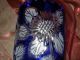Bleikristall - Vase,  Überfang Königsblau,  Handschliff,  Bodenvase,  32 Cm,  Sehr Schwer Dekorglas Bild 4