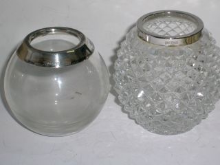 1935 Zwei Kristall - Kugelvasen Mit Silberrandfassung Bild