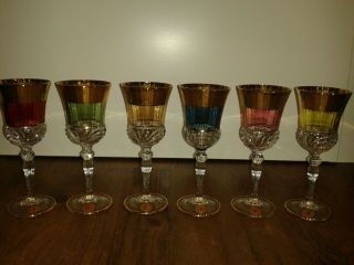 Goldgläser Gläser Vergoldet Verschiedene Farben Weinglas Glas 6 Teilig Ovp Bild