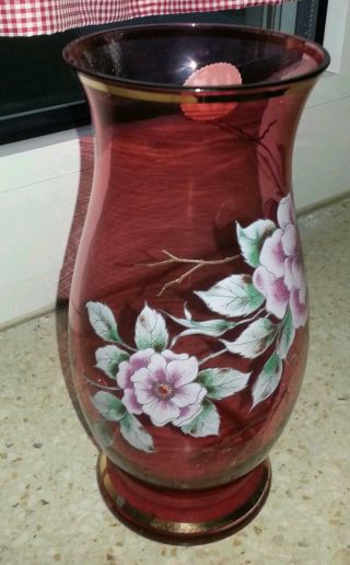 Bohemia Crystal Kristallglas Vase Rot Böhmisches Glas Bild