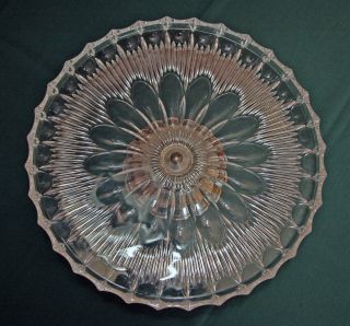 Alte Tortenplatte,  Kuchenplatte Aus (blei - ?) Kristallglas Mit Silbernem Fuß Bild