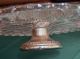 Alte Tortenplatte,  Kuchenplatte Aus (blei - ?) Kristallglas Mit Silbernem Fuß Kristall Bild 3