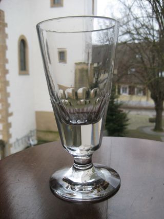1 Glas - Alt (um 1900) - Groß - Facett.  - Schwer - Kelchglas - Frankr.  15,  5/345 Bild