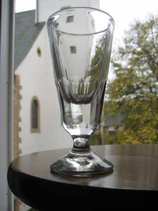 1 Glas - Alt (um 1900) - Groß - Facett.  - Schwer - Kelchglas - Frankr.  15/365 Bild