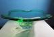 Murano Glas Schale,  Grün,  Mit 4 Einstichen - Sehr Schöne Glasschale Glas & Kristall Bild 2