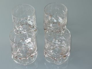4 Schwere Geschliffene Gläser Für Whisky Usw.  Auch Teelichthalter Bild