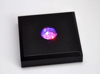 Led Leuchtsockel 5 Farbige Led´s Deko 3d/2d Laser Fotos,  Glaswürfel Geschenk Bild
