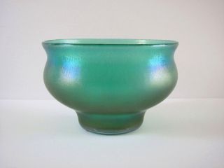 Von Poschinger: Hohe Glas - Schale,  Blaugrün,  Irisierend - Ø 16 Cm,  H.  10,  5 Cm Bild
