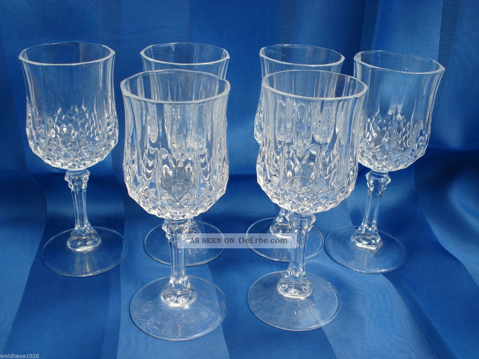 6 Weinrömer Weingläser,  Crystal D`arques Longchamp Bleikristall Ovb Kristall Bild
