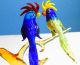 Murano Glas - Papagei - Papageien - Verliebtes Paar Auf Einem Ast Glas & Kristall Bild 10