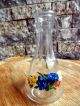 Kleine Glas Karaffe,  Parfümflakon Aus Klarglas,  Kleine Vase Mit Blumen Motiv Glas & Kristall Bild 1