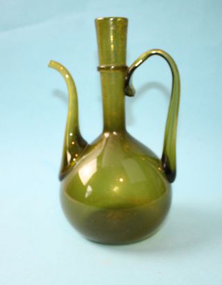 Antike Kanne Waldglas Geschliffener Abriss Orientalische Form Sammlerglas Bild