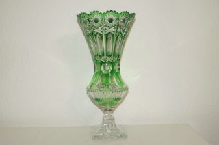 Lausitzer Kristall Vase Groß Grün Bild