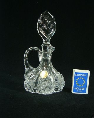 Karaffe Mit Henkel 0,  15 L (1/8 L).  Bleikristall 24 Mundgeblasen Reichschliff Bild