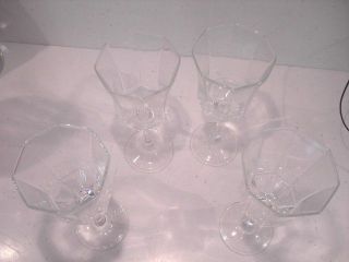 4 Alte Weingläser Weinglas Glas Luminarc France 8eckig 18,  2 Cm Bild