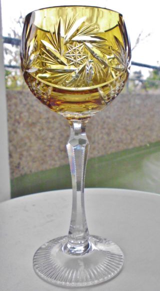 Römer Weinglas Kristall Mit Schleuderstern In Seltenem Topas,  Dickwandige Kuppa Bild
