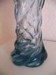 Murano Glas Seguso Vase Zipfelvase Art Deco Italy Glass Deco Blau Gedreht 29cm Glas & Kristall Bild 4