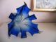 Murano Glas Seguso Vase Zipfelvase Art Deco Italy Glass Deco Blau Gedreht 29cm Glas & Kristall Bild 8