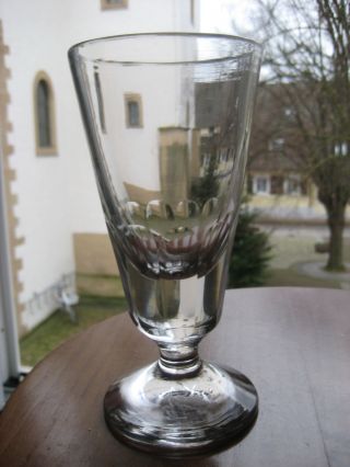 1 Glas - Alt (um 1900) - Groß - Facett.  - Schwer - Kelchglas - Frankr.  15,  5/380 Bild