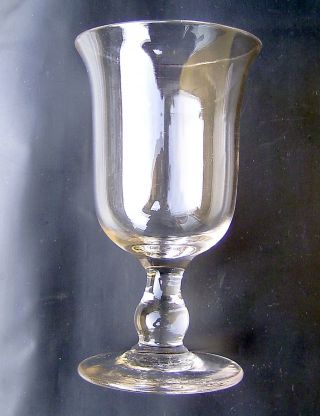 Seltenes Biedermeierglas Weinglas Mundgeblasen Runder Nodus 1/8 Liter Höhe 13,  3 Bild
