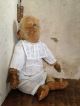 Antiker Affe Leinen Plüsch Stroh Weisses Kleid,  England,  Frankreich Shabby Deko Stofftiere & Teddybären Bild 7