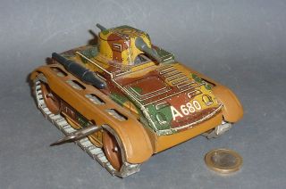 Alter Arnold Panzer A 680 Mit Uhrwerk & Knallgeräusch Zu Gama Tippco Gescha Tank Bild