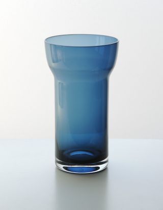 Hans Theo Baumann Gralglas Vase F839 überfang Glas Blau 18 Cm 60er Jahre Gral Bild