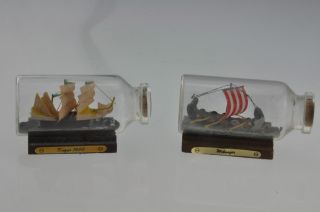 2 X Miniatur Buddelschiffe Kogge 1600 Und Wikinger Bild