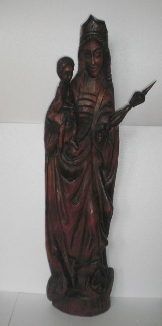 Madonna Mondsichelmadonna Holz Figur Skulptur Maria Jesus Kind Zepter 75,  6 Cm Bild