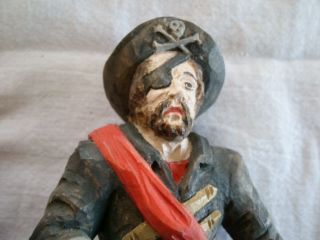 Holzfigur Pirat Handgeschnitzt Rarität 15,  5 Cm Piratenfigur Schnitzerei Kapitän Bild