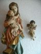 Madonna Mit Kind Und Zwei Engel Holzfigur Handgeschnitzt 52 Cm. Holzarbeiten Bild 2