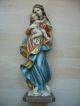 Madonna Mit Kind Und Zwei Engel Holzfigur Handgeschnitzt 52 Cm. Holzarbeiten Bild 3