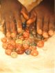 Strang Pulverglasperlen Krobo Ghana Recycling Powder Glass Beads Afrozip Entstehungszeit nach 1945 Bild 6
