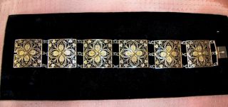 Jugendstil Antikes Filigranes Armband Armreif,  800 Silber,  Vergoldet,  18 Cm Bild